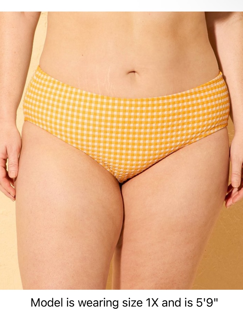 Shade & Shore Yellow Gingham Bikini Bottoms